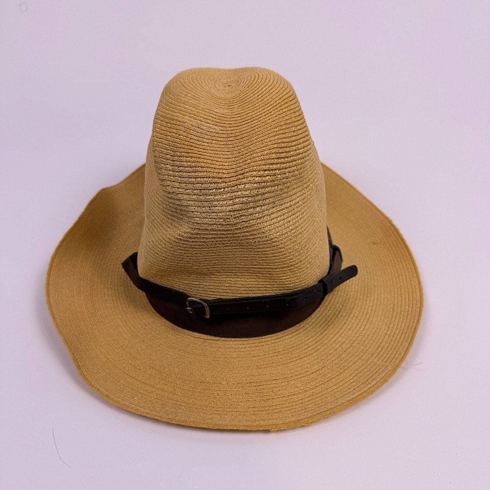 VTG Stratton Straw Cowboy Trooper Hat Mens 6 7/8 Tan Western Safari Sun Hat